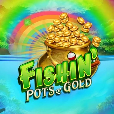 Fishin Pots Of Gold online game logo by Gameburger Studios on lizarocasinos.eu