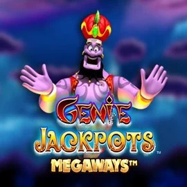 Genie Jackpots Megaways slot logo by Blueprint Gaming at Lizaro Casino